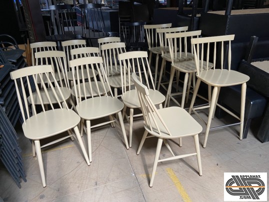 Lot chaises classiques + chaises hautes style colonial blanches occasion 