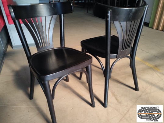 Lot 54 chaises bistrot brasserie bois noir occasion