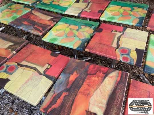 plateaux de tables CHR, Werzalit, Sena, Arte, Occhio, Sentiero, Fiori, d'occasion 