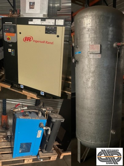 Système distribution air comprimé INGERSOLL RAND R-Série 15 CV - 10 bars de 2017 avec sécheur & réserve 1000L