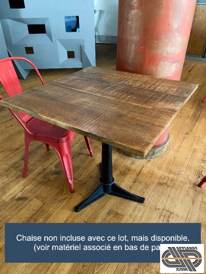 table-de-restaurant-CHR-bois-massif-pied-fonte-occasion