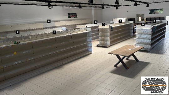 Lot de gondoles de supermarché d'occasion