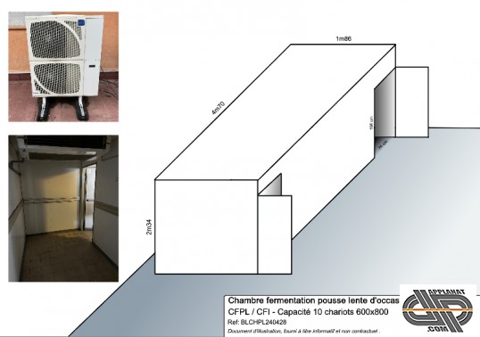 Chambre fermentation pousse lente CFPL / CFI ( pour 10 chariots 600x800 )