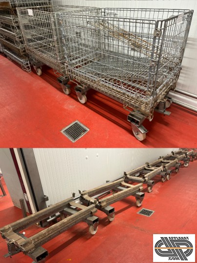 Chariots porte caisse fil d'autoclave horizontale fixe