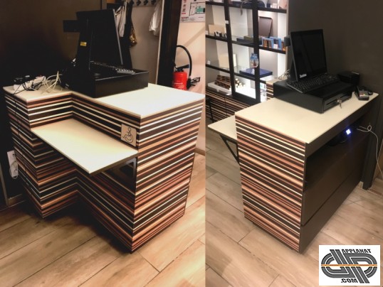 Îlot comptoir caisse ( avec tablette accès PMR) : ± 1m00 