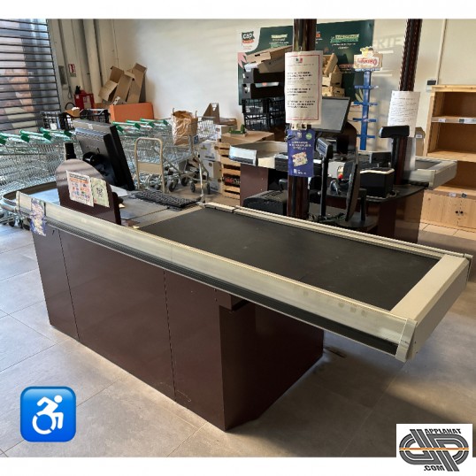 Meuble de caisse Rasec Retail occasion, ligne Alize, accessible en fauteuil roulant