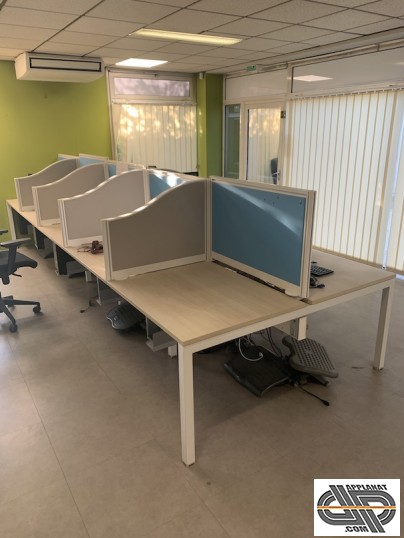 Bureau bench de centre d'appel 10 postes