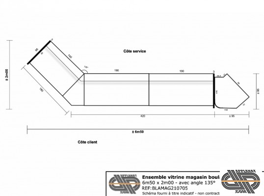 plan comptoir vitrine de boulangerie pâtisserie