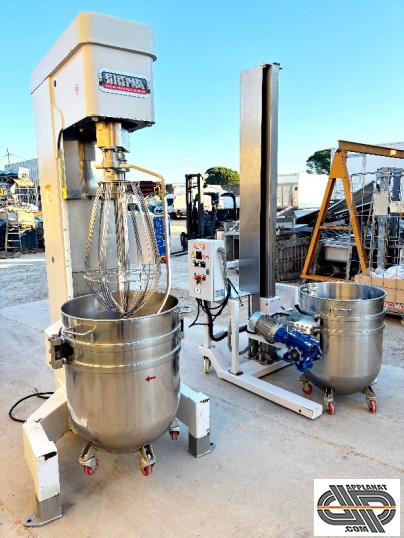 Mélangeur planétaire industriel 200 litres + élévateur de cuves Powermix Sigma SRL