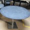 Table CHR ronde Ø1m00 plateau fin gris & pied inox