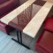 Lot 13+1 Tables restaurant | plateau 130cm avec pal rouge nacré & liseré doré