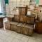 Lot complet déco bois naturel : 12 tabourets cubes + 4 tables basses