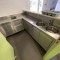 Comptoir bar inox sec /neutre / non réfrigéré | en angle 90° | ± 1m75 x 2m30