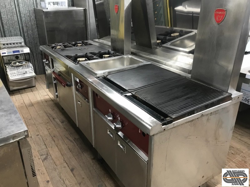 Module CHARVET PRO800 : Fourneau gaz + meuble neutre attenant  Petit piano  cuisine professionnelle occasion - 3 650,00 € HT